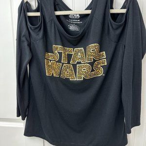 Rock & Republic Star Wars Black Ladies Shirt Sz M